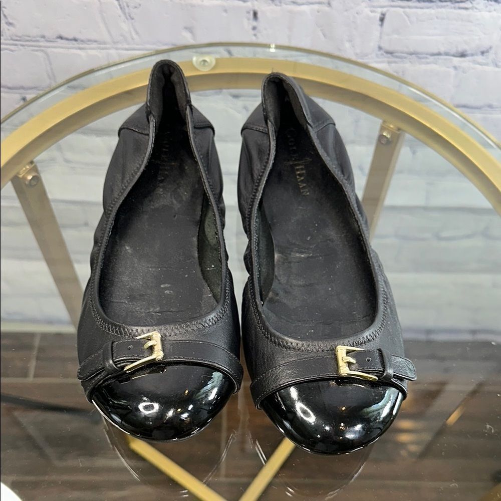 ✨ Cole Haan Black Ballet Flats with Gold Buckle - Size 6, Excellent Condition